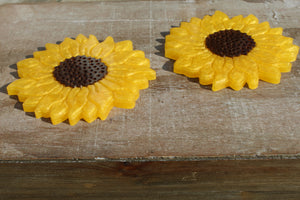 Sunflower resin coasters - set of 2