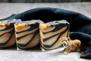 Tiger stripe handmade soap