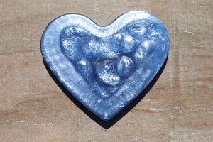 Lt Blue Heart resin coaster