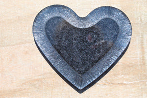 Charcoal Grey Heart resin coaster
