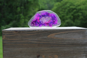 Resin geode coaster - purple