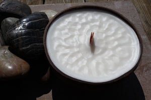 Coconut shell wood wick soy candle-Caribbean coconut scented