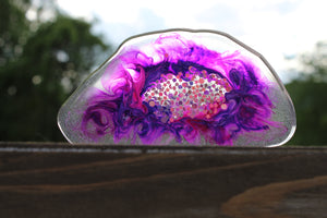 Resin geode coaster - purple
