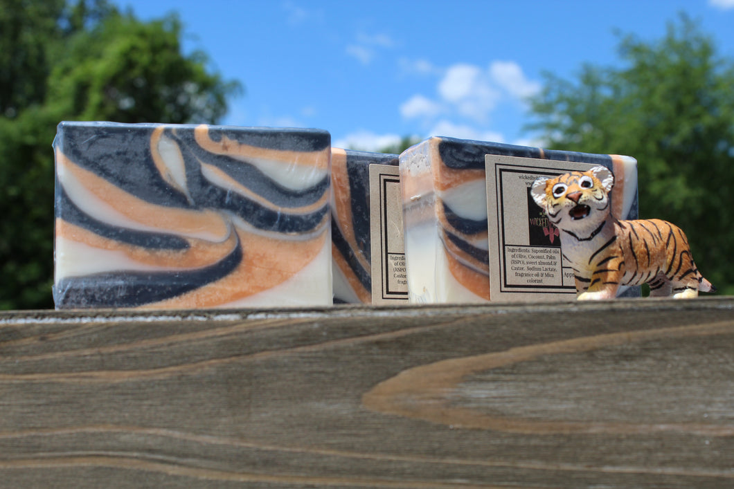Tiger stripe handmade soap