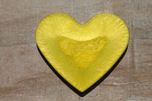 Yellow & Purple glitter Heart resin coaster