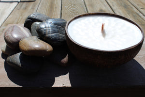 Coconut shell wood wick soy candle-Caribbean coconut scented