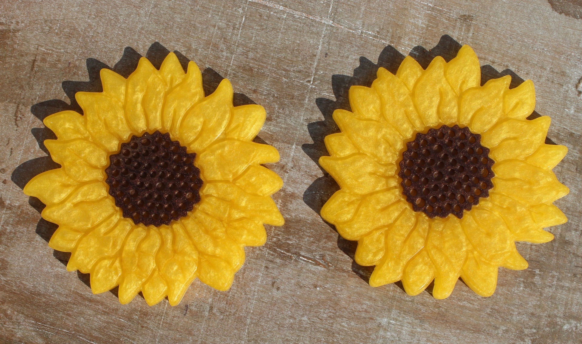 Sunflower resin coasters - set of 2 – Wicked Bubbles