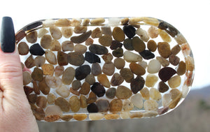 Trinket tray/rolling tray/soap dish - River rocks